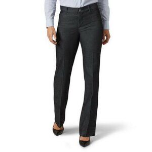 Lee Women's Flex-Motion Black 12 Medium Regular Fit Mid Rise Trouser Pant
